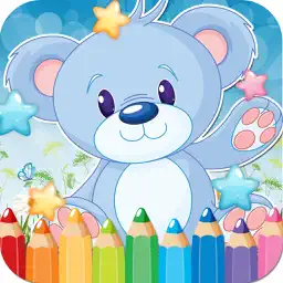 熊绘图着色书 - 孩子们可爱的漫画人物艺术思想页