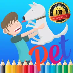 可爱宠物油漆和着色书学习技能 - 趣味运动会儿童免费