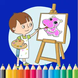 婴儿动物可爱的油漆和着色书 - 免费游戏的孩子